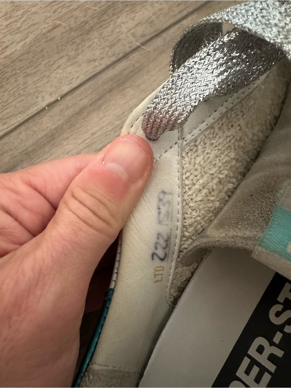 Golden goose superstar limited edition Glitter Star Sneakers in Silver and Teal - Picture 7 of 7